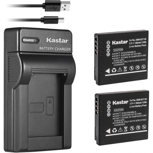  Kastar Battery (X2) & Slim USB Charger for Panasonic DMW-BCF10 & Lumix DMC-TS2 TS3 TS4 DMC-F2 F3 DMC-FH1 FH3 DMC-FH20 FH22 DMC-FS6 DMC-FS12 DMC-FS15 DMC-FS25 DMC-FS42 FS62 DMC-FT1