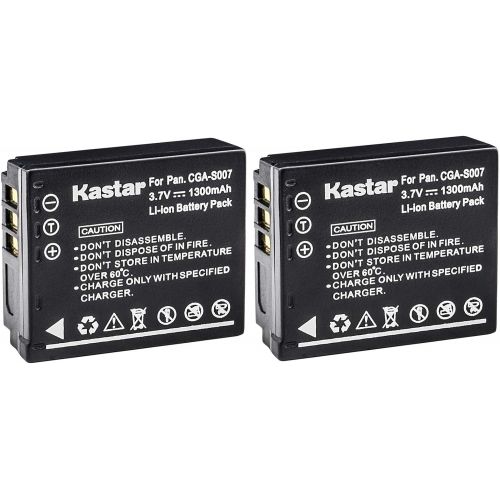  Kastar Battery (2-Pack) for Panasonic Lumix CGA-S007, CGA-S007A, CGA-S007A/1B, CGA-S007E, DMW-BCD10, DE-A25, DE-A26 & Lumix DMC-TZ1, DMC-TZ2, DMC-TZ3, DMC-TZ4, DMC-TZ5, DMC-TZ11, D