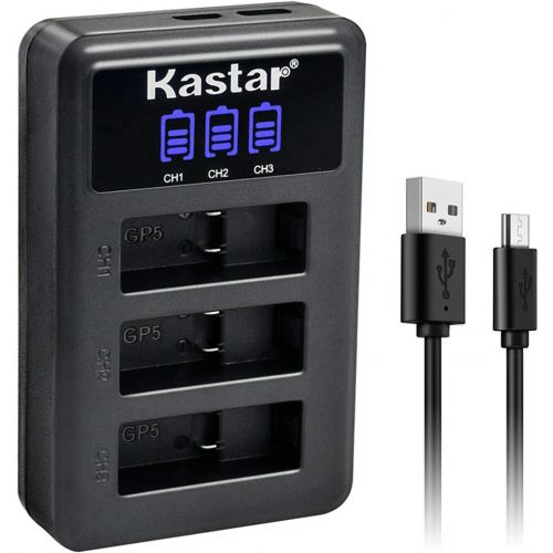  Kastar LCD Triple USB Battery Charger Compatible with Gopro Hero 8 Action Camera, HERO8 Black, Hero 8 HD Black, HERO8 Silver, Hero 8 HD Silver, Hero 7 Action Camera, HERO7 Black