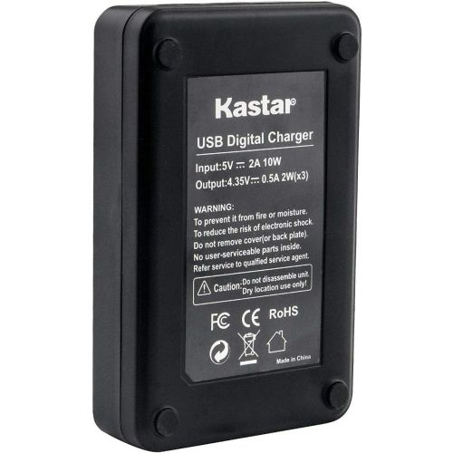  Kastar LCD Triple USB Battery Charger Compatible with Gopro Hero 8 Action Camera, HERO8 Black, Hero 8 HD Black, HERO8 Silver, Hero 8 HD Silver, Hero 7 Action Camera, HERO7 Black