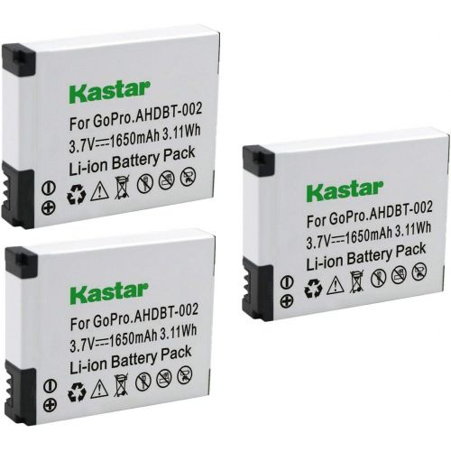  Kastar AHDBT-002 Battery (3-Pack) Replacement for GoPro AHDBT-001, AHDBT-002 Work with GoPro HD HERO1, HERO2, GoPro Original HD Hero Cameras
