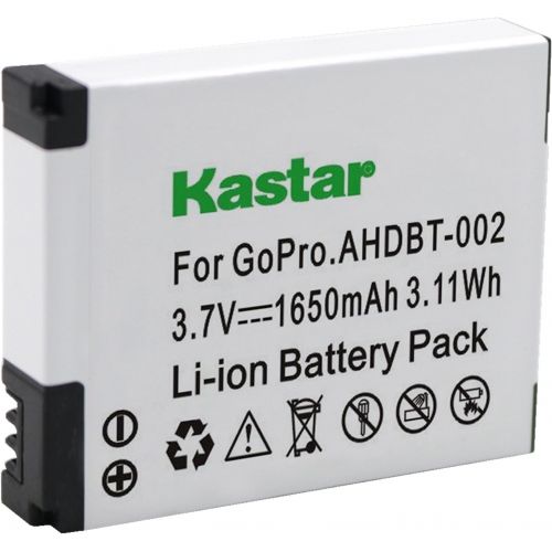  Kastar AHDBT-002 Battery (3-Pack) and Charger Kit Replacement for GoPro AHDBT-001, AHDBT-002 Work with GoPro HD HERO1, HERO2, GoPro Original HD Hero Cameras