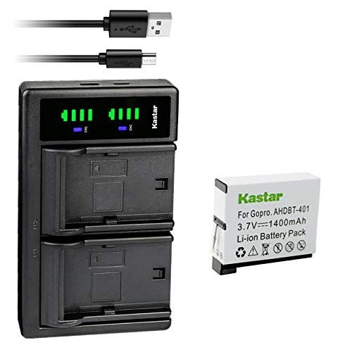  Kastar 1-Pack Battery and LTD2 USB Charger Replacement for Gopro AHDBT-401, AHBBP-401 Action Sport Camera, HERO4 Black, Hero 4 HD Black, HERO4 Silver, Hero 4 HD Silver Action Sport