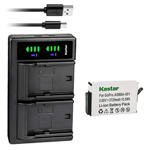  Kastar 1-Pack Battery and LTD2 USB Charger Compatible with GoPro Camera ASBBA-001 Fusion Battery, GoPro ASBBA-001 Battery, GoPro Fusion 360-Degree Action Camera, GoPro Fusion VR 36