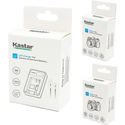  Kastar Battery (X2) & LCD Dual Slim Charger for GoPro AHDBT-201, AHDBT-301, AHDBT-302, Gopro3 and GoPro Hero3+, Hero3, HD Motorsports Hero, Surf Hero, Hero Naked, Hero 960, Hero HD