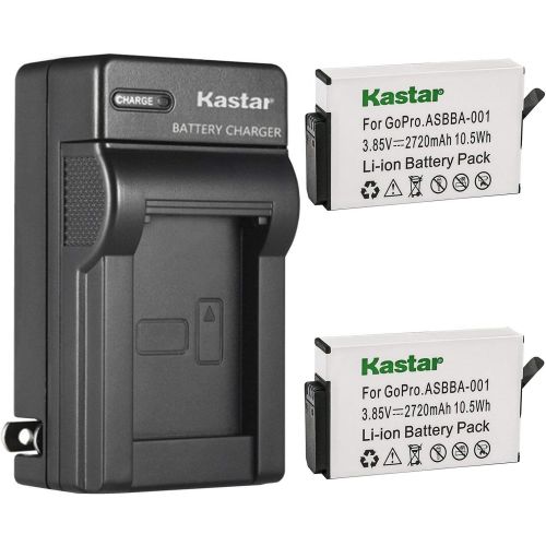  Kastar 2-Pack ASBBA001 Battery and AC Wall Charger Replacement for GoPro Camera ASBBA-001 Fusion Battery, GoPro ASBBA-001 Battery, GoPro Fusion 360-Degree Action Camera, GoPro Fusi