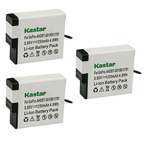  Kastar 3-Pack Battery Replacement for Gopro Hero 6 HD Black, HERO6 Silver, Hero 6 HD Silver, Hero 7 Action Camera, HERO7 Black, Hero 7 HD Black, HERO7 Silver, Hero 7 HD Silver Spor