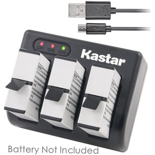  Kastar USB Triple Charger for GoPro HERO5, Hero 5 Black, Gopro5 and GoPro AHDBT-501, AHBBP-501 Sport Camera (Compatible with Firmware v01.57, v01.55 and Future Update)
