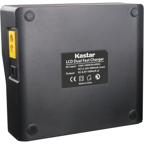  Kastar 4 Pack Battery and LCD Dual Fast Charger for Sony NP-F980 Pro NP-F970 MVC-CD1000 MVC-CD400 MVC-CHF81 MVC-CKF81 MVC-FD100 MVC-FD200 MVC-FD5 MVC-FD51 MVC-FD7 MVC-FD71 MVC-FD73