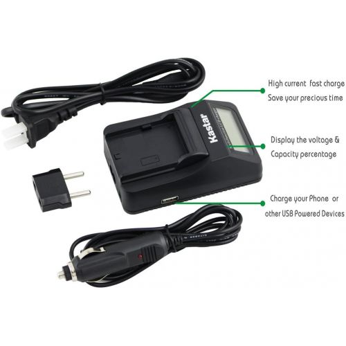  Kastar Fast Charger and Battery (2-Pack) for Sony NP-FM30 NP-FM50 NP-FM51 NP-QM50 NP-QM51 NP-FM55H and CCD-TR DCR-PC DCR-TRV DCR-DVD DSR-PDX GV HVL Series Camcorder (search the mod