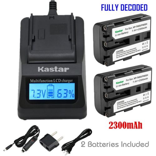 Kastar Fast Charger and Battery (2-Pack) for Sony NP-FM30 NP-FM50 NP-FM51 NP-QM50 NP-QM51 NP-FM55H and CCD-TR DCR-PC DCR-TRV DCR-DVD DSR-PDX GV HVL Series Camcorder (search the mod