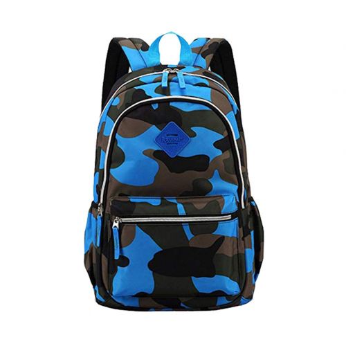  Kata School Backpack Elementary School Bags Casual Daypack Kids Bookbag for Boys and Girls (Camouflage Blue)