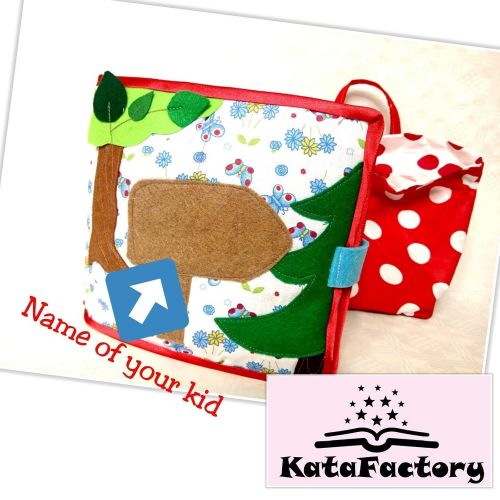  KataFactory Quiet book for toddlers - animals of wooden - soft book - montessori toy - busy book - christmas gift