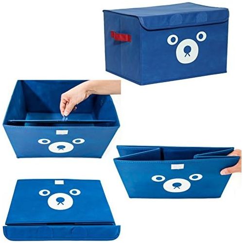  [아마존베스트]Katabird Storage Bin for Toy Storage, Collapsible Chest Box Toys Organizer with Lid for Kids Playroom, Baby Clothing, Children Books, Stuffed Animal, Gift Baskets