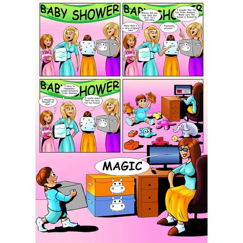  [아마존베스트]Katabird Storage Bin for Toy Storage - Large - Collapsible Chest Box Toys Organizer with Lid for Kids Playroom, Nursery, Baby Clothing, Children Books, Stuffed Animal, Gift Baskets