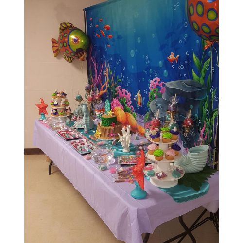  Kate 7x5ft Blue Underwater Photography Backdrops Colorful Fish Background Fairy Tale Backdrops Booth