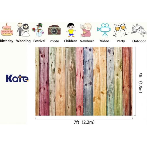  Kate 20x10ft Vintage Wood Photography Backdrops Colorful Wooden Wall Texture Background for Photo Booth