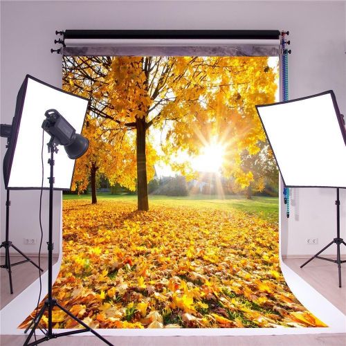  Kate 10x10ft3x3m Autumn Photography Backdrops Yellow Fallen Leaves Background Photo Studio Sunny Day Backdrop