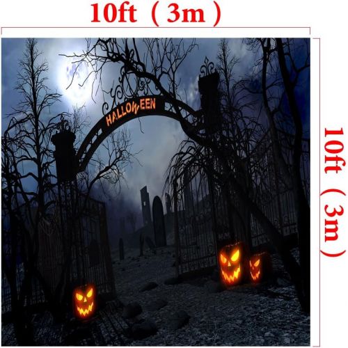  Kate 7ft(W) x5ft(H) Halloween Night Sky Photography Background Pumpkin Lantern with Hat Wood Backdrop for All Saints Day Decoration Backdrop