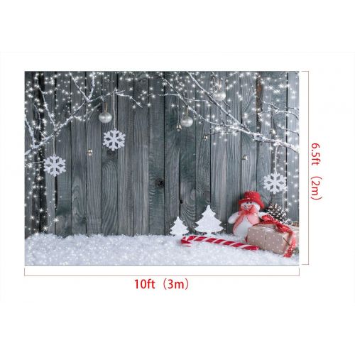  Kate Holiday Christmas Background Photography Wood Wall No Wrinkle Seamless Cotton Bokeh Backdrops Photography Studio Christmas Backdrops 20x10ft(6x3m)