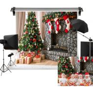 Kate 7x5ft/2.2m(W) x1.5m(H) Christmas Photography Backdrops Christmas Tree Christmas Xmas Backdrop Gift Socks Kids Backdrop Brick Fireplace Children Christmas Photo Background