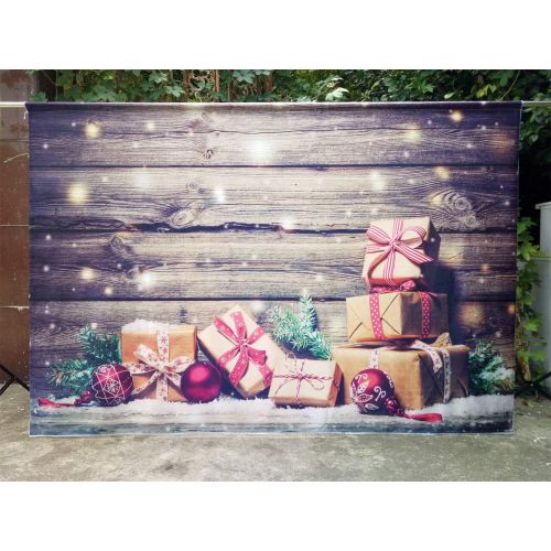  Kate 10x10ft Christmas Backdrop Brown Wooden Board Photography Background Glitter Snow Photo Backdrop