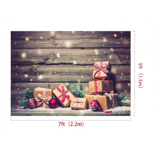  Kate 10x10ft Christmas Backdrop Brown Wooden Board Photography Background Glitter Snow Photo Backdrop
