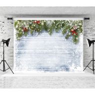 Kate 7x5ft Christmas Photography Backdrops for Photographers Wood Wall Backdrop White Snow Photo Background