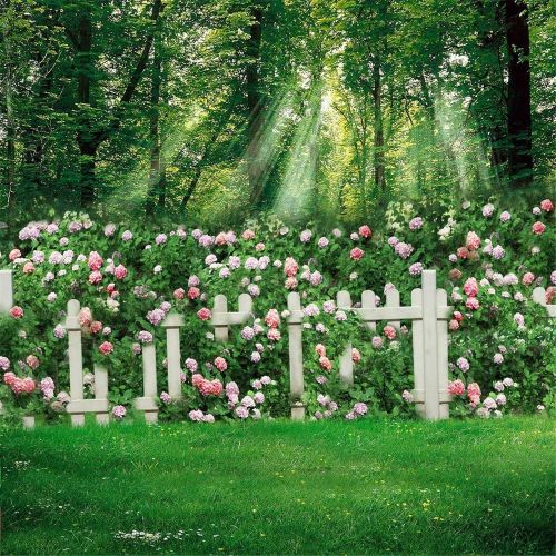  Kate 10x10ft Spring Photography Backdrops Family Garden Pink Flowers Photo Background for Wedding Shooting