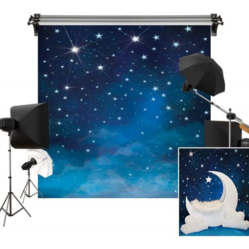  Kate 5x7ft Evening Blue Sky Photography Backdrops Universe Background Stars Night Sky Fantasy Backdrop Stars Background for Children Birthday Photo Studio