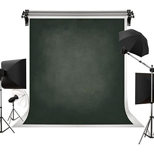  Kate 5x7ft1.5x2.2m(W:1.5m H:2.2m) Black Photo Studio Backdrop Retro Solid Black Backdrops Digital Printing Greenish Background Hazy Wedding Studio Photography