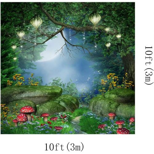  Kate Fairytale Photography Backdrops Dreamlike Forest Background Lighting Red Mushroom Photo Booth Backdrop Video 10x10ft