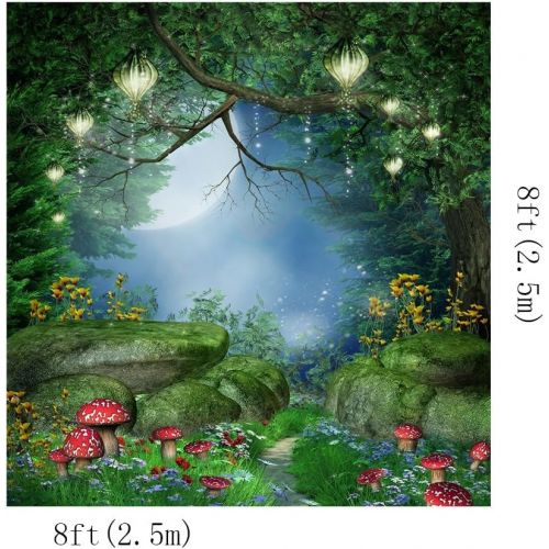  Kate Fairytale Photography Backdrops Dreamlike Forest Background Lighting Red Mushroom Photo Booth Backdrop Video 10x10ft
