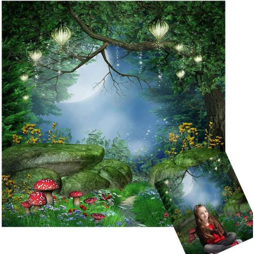  Kate Fairytale Photography Backdrops Dreamlike Forest Background Lighting Red Mushroom Photo Booth Backdrop Video 10x10ft