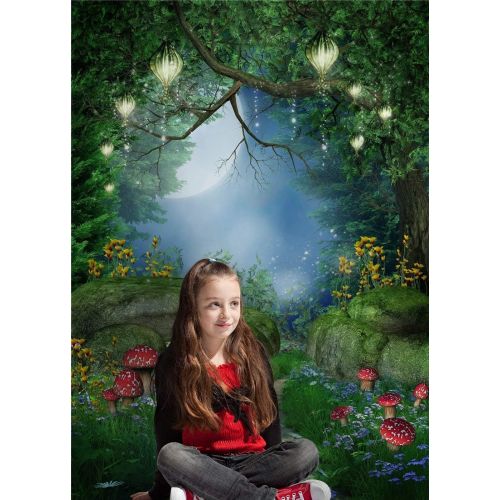  Kate Fairytale Photography Backdrops Dreamlike Forest Background Lighting Red Mushroom Photo Booth Backdrop Video 10x10ft