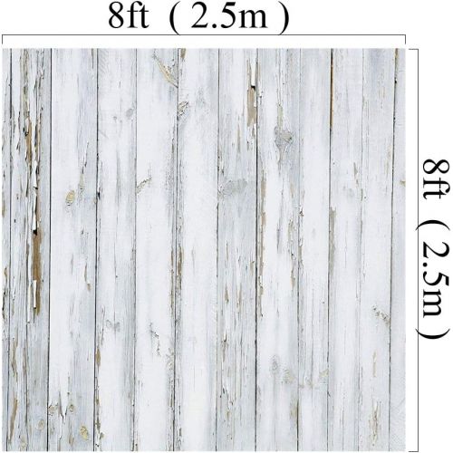  Kate 10x10ft White Wood Wall Photography Backdrops Faux Texture Background for Children