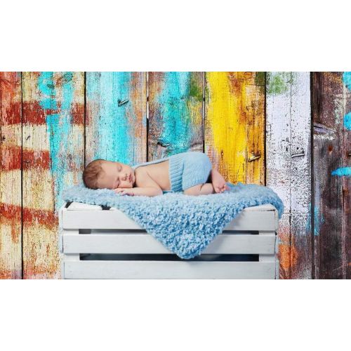  Kate 10x10ft Vintage Wood Wall Photography Backdrops Colorful Graffiti Background for Shooting