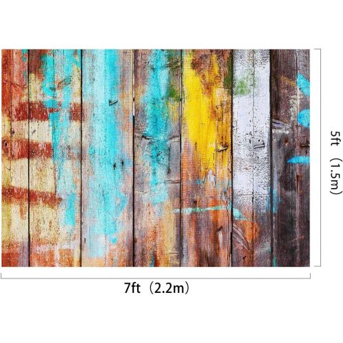  Kate 10x10ft Vintage Wood Wall Photography Backdrops Colorful Graffiti Background for Shooting