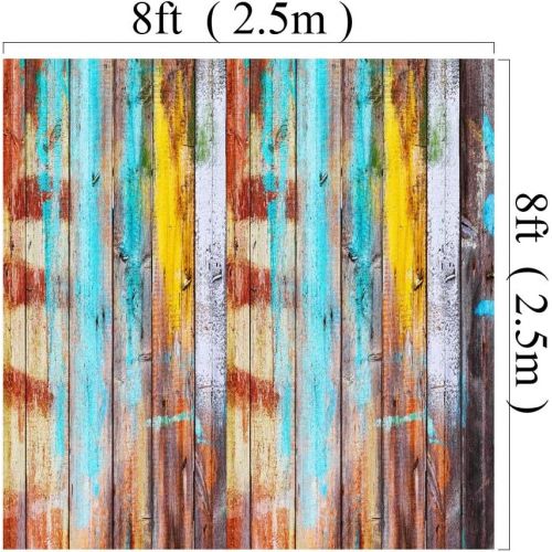  Kate 10x10ft Vintage Wood Wall Photography Backdrops Colorful Graffiti Background for Shooting