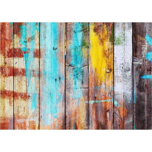  Kate 10x10ft Vintage Wood Wall Photography Backdrops Colorful Graffiti Background for Shooting