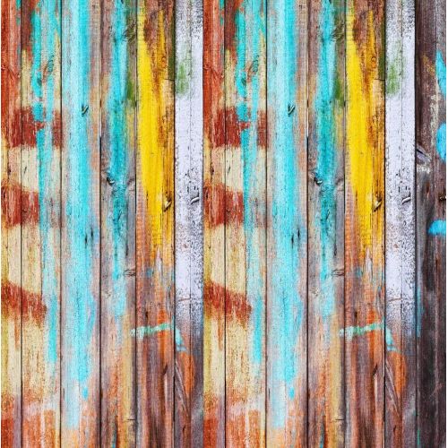  Kate 10x10ft Vintage Wood Wall Photography Backdrops Colorful Graffiti Background for Shooting