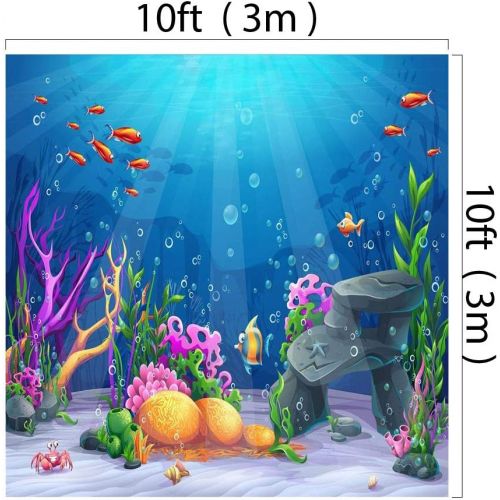  Kate 20x10ft Blue Under The Sea Photo Studio Background for Photography Colorful Fish Backdrop Fairy Tale Backdrops Booth