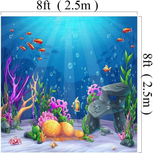  Kate 20x10ft Blue Under The Sea Photo Studio Background for Photography Colorful Fish Backdrop Fairy Tale Backdrops Booth