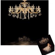 Kate 10x10ft Black Bedroom Backdrops for Photography Gold Chandelier Photo Background for Wedding Backdrop Booth