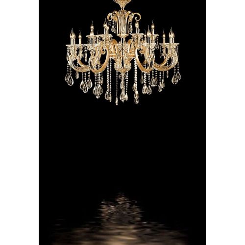  Kate 10x10ft Black Bedroom Backdrops for Photography Gold Chandelier Photo Background for Wedding Backdrop Booth