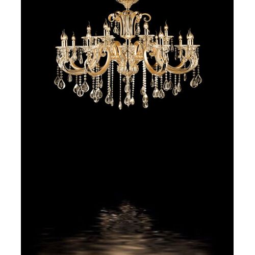  Kate 10x10ft Black Bedroom Backdrops for Photography Gold Chandelier Photo Background for Wedding Backdrop Booth