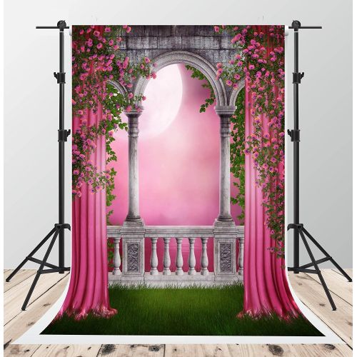  Kate Garden Photography Backdrops Grassland Photographic Backdrops Balcony Flowers Photo Booth Backdrop for Wedding (10x10ft)