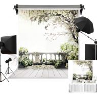 Kate 5x7ft1.5x2.2m Digital Photography Backdrops Brick Floor White Flowers Background Natural Scenery Wedding Photo Studio Props