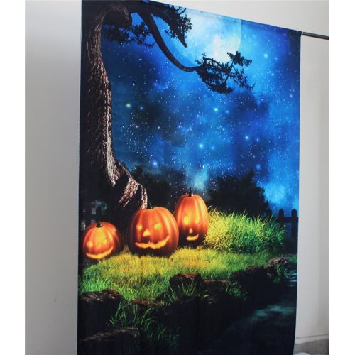  Kate 10x10ft Halloween Night Photography Backdrops Blue Sky Moon Background Photo Pumpkin Backdrop Booth