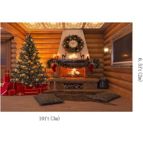  Kate 10x10ft Christmas Tree Background for Photography Wood House Decoration Backdrops Wood Floor Photo Studio